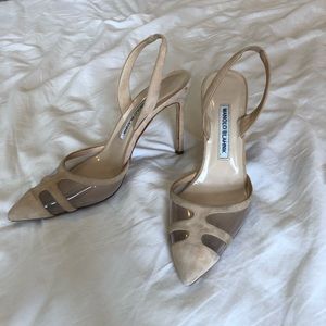 Nude/tan cut-out manolo blahnik heels
